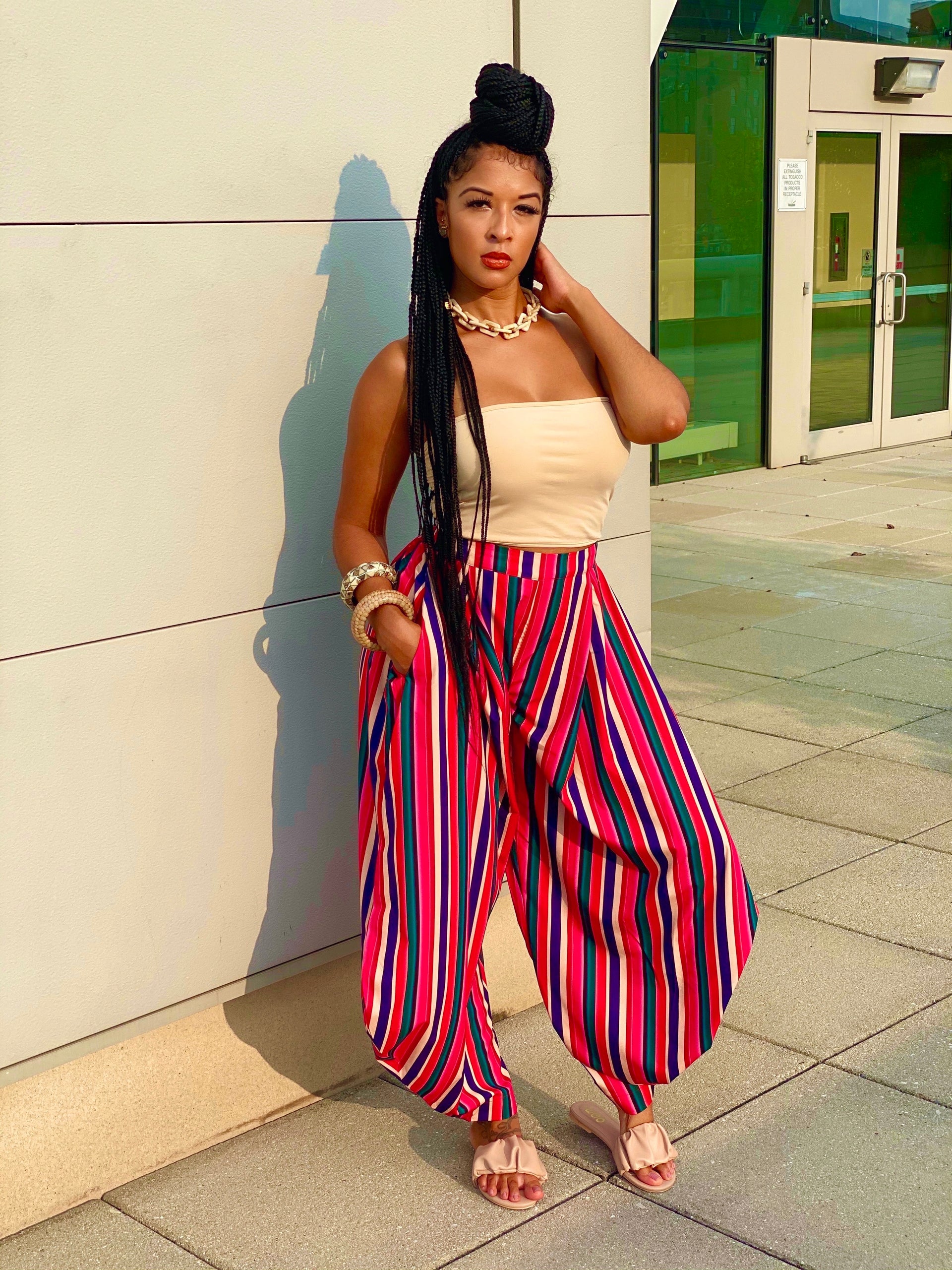 The “In Living Color” striped wide leg jogger pants